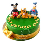 Tort z figurkami Myszki Miki, Kaczora Donalda i psa Pluto