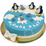 Tort z pingwinami i fokami