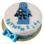 Tort z niebieskim ludzikiem lego ninjago