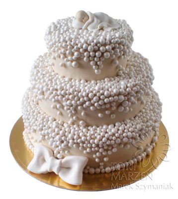 Tort w perełki na Chrzest